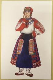 絵葉書　Young girl's clothes, Voronezh Province