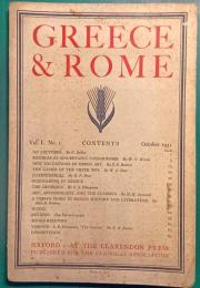 Greece & Rome Vol.1  No.1 October 1931