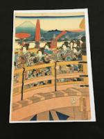 歌川豊国　「東都日本橋行列図」　浮世絵 2枚