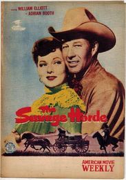 PB0357 映画パンフ「西部の無法男」 J・ケイン ウィリアム・エリオット、エイドリアン・ブース AMERICAN MOVIE WEEKLY 1951