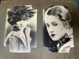 女優ブロマイド帖98枚入）1920〜30年代を中心に　ルイーズ・ブルックス／ヴィルマ・バンキー／ニーサ・マクマイン／マッジ・ベラミー／リア・デ・プッティ／アンナ・メイ・ウイ他　
水の江瀧子／みね子／津坂他、宝塚女優も数枚有