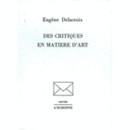DES CRITIQUES EN MATIERE D'ART/美術評論