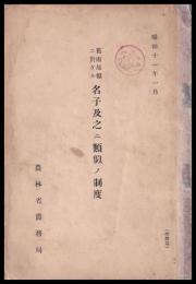 旧南部領ニ於ケル名字及之ニ類似ノ制度　（換謄寫）