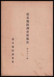 震災豫防調査會報告　第73號　浅間山噴火調査報文等
突