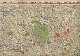 (英)ロンドン市街観光ガイド図　(BACON`S MIDGET MAP OF CENTRAL AND WEST LONDON)