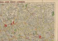 (英)ロンドン市街観光ガイド図　(BACON`S MIDGET MAP OF CENTRAL AND WEST LONDON)