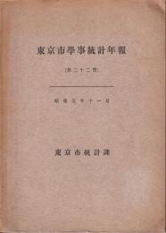 東京市學事統計年報　第22回