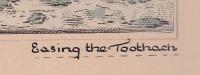 EASING THE TOOTHACH（歯痛の治療）　彩色銅版画