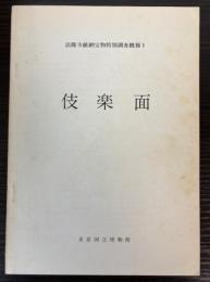 法隆寺献納宝物特別調査概報　1　伎楽面