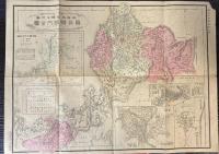 福井県管内全図　大日本管轄分地図　（色刷り）