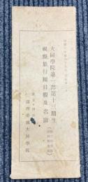 大同学院第一部第十三期生視察旅行団日程及名簿　（第三学生隊・第四学生隊）
