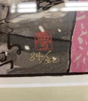 竹久夢二　版画　　雪の夜の伝説
