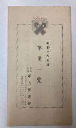 昭和14年度　軍人援護会事業一覧