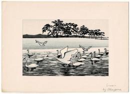 奥山儀八郎木版画 『Swan』(白鳥)(奥山儀八郎) / 古本、中古本、古書籍