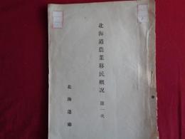 北海道農業移民概況　第一次（北海道庁、大正10年）五ヵ年以内の実況、道内移住地各支庁の状況、移住の動機、作付けの状況、共同施設ほか、◉別冊ガリ版印刷資料「移住減退の原因」（6頁）これは間に挟まっていたものです