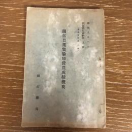 開拓農業実験場営農成績概要　開拓総局資料第9号（康徳8年・開拓総局）詳細は目次画像参照