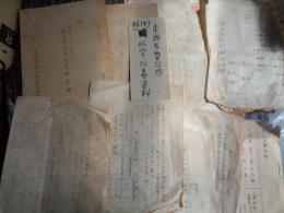 東調布警防団「防空・防毒・毒ガス」関係資料10点（昭和16年〜）東調布警防団綜合防空訓練実施要、第五組防空訓練実施通知、（秘）綜合防空訓練実施要（昭和16年10月、第五分団本部）、警防団基本訓練実施要綱、第五分団継承連絡図、防毒部名簿、第五分団本部組織及び各部、名簿（警護部、交通整理部、燈火管制部、防毒部、救護部、工作配給部、消防部、消防部特別班、第五分団名簿（昭和17年7月現在（前記とは異なる名簿）、毒瓦斯ノ検知・警報二就イテ、第五分団区域内特設防護団「集会」所一覧（昭和16年）、関連資料反故