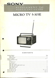 SONY　Servicing Guide　補足資料　MICRO TV 5-303E