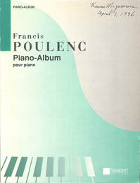 プーランク　ピアノアルバム（仏）Francis POULENG Piano-Album pour piano
