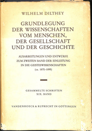 ヴィルヘルム・ディルタイ著作集第１９巻　人文・社会・歴史に関する基礎知識(独)GRUNDLEGUNG DER WISENSCHAFTEN VOM MENSCHEN ,DER GESELLSCHAFT UND DER GESCHICHTE