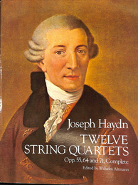 ハイドン　１２の弦楽四重奏曲　作品５５、６４、７１　全曲　ドーバースコア（英）　Joseph Haydn TWELVE STRING QUARTETS Opp.55,64 and 71,Complete