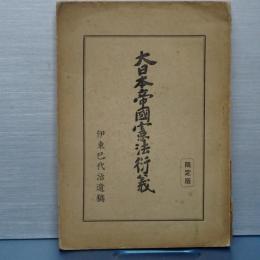大日本帝国憲法衍義　伊東巳代治遺稿　限定版　（元版）