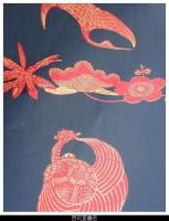 芹沢銈介　型染絵「鶴亀松竹梅」