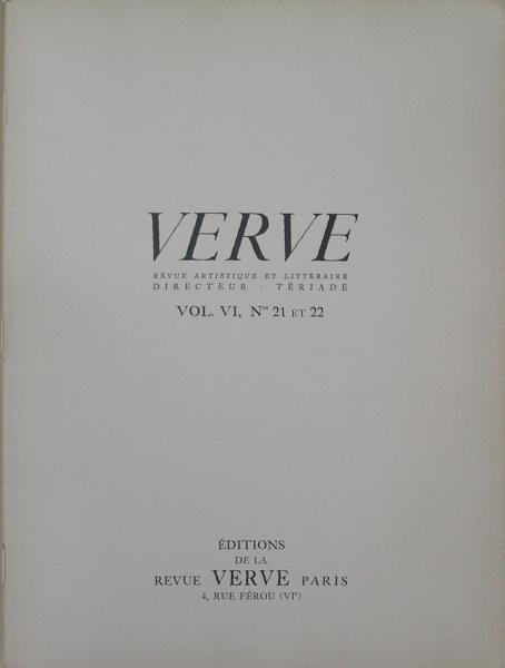 VERVE, Revue Artistique et Litteraire Vol.VI,No.21 et 22. （洋書