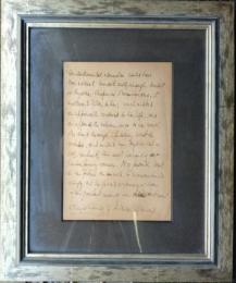 AN AUTOGRAPH BY ARTHUR SYMONS. アーサー・シモンズ肉筆散文詩ペン13行、サイン入、額付