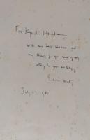 THE BRIDE OF THE INNISFALLEN.  First edition, first issue. ユードラ・ウェルティー 「イニスフォールンの花嫁」　著者献呈識語署名入、オリジナル写真２葉付