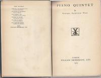 PIANO QUINTET.  First edition