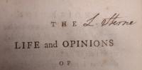 THE LIFE AND OPINIONS OF TRISTRAM SHANDY, GENTLEMAN. ローレンス・ スターン　「紳士トリストラム・シャンディの生涯と意見] 全９巻（Vol.7, 8. 合本）　８冊揃　Vol.1; 2.; 3版 Vol. 3-9. .初版 初刷 5, 7, 9 巻にスターン自筆署名入