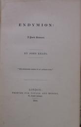 ENDYMION.   ジョン・キーツ 「エンディミオン」   初版         
背革マーブル装幀
