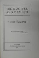 THE BEAUTIFUL AND DAMNED.    フィッツジェラルド 「美しく呪われた人たち」  初版