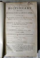 A DICTIONARY OF THE ENGLISH LANGUAGE: In Which the Words Are Deduced from Their Originals Explained in Their Different Meanings, and Authorized by the Names of the Writers in Whose Works They are Found.To which is Prefixed, A Grammar of the English Language. Abridged Edition. 2 vols.set.   ジョンソン英語辞典    簡略版  総革茶装幀