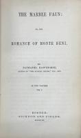 The Marble Faun: Or, The Romance of Monte Beni.   ホーソン「大理石の牧神」　First edition  2vols.set