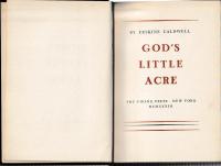 God‘s Little Acre.   コールドウェル「神々の小さな土地」   First edition, first issue.