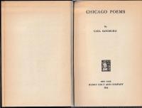 Chicago Poems.  サンドバーグ  「シカゴ詩集」　First edition