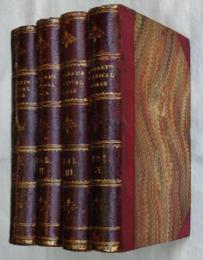 THE POETICAL WORKS OF PERCY BYSSHE SHELLEY. 
シェリー詩集　４冊揃　初版　シェリー夫人編    背革マーブル装幀
