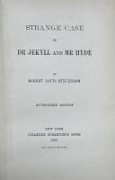 STRANGE CASE OF DR JEKYLL AND MR HYDE.   Ｒ. Ｌ. スティーブンソン　『ジキル博士とハイド氏』 初版　初刷　