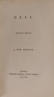 ELIA.  First Series and Second Series. 2 vols.set. New Edition.  ラム「エリア随筆」 正続2冊   背角革装幀（時代装幀）