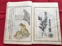 谷文晁本朝画纂大全　全四冊　　　彩色木版絵入本美術和本