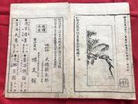 谷文晁本朝画纂大全　全四冊　　　彩色木版絵入本美術和本