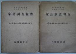 家計調査報告（自大正十五年九月　至昭和二年八月）　第二・三巻　給料生活者及労働者の部　上・下2冊揃