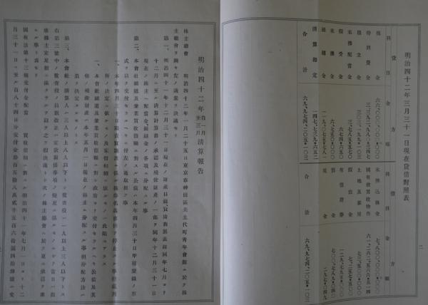 日本鉄道株式会社清算関係資料一括、（明治42年清算報告・日本