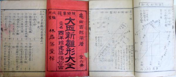 規矩準縄大匠新雛形大全 巻之一・二・三 3冊（全6冊のうち）(亀田吉郎