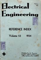 「ELECTRICAL ENGINEERING」VOL.53 No.1-6　American Institute of Electrical Engineers 1934