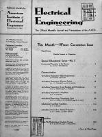 「ELECTRICAL ENGINEERING」VOL.53 No.1-6　American Institute of Electrical Engineers 1934