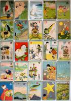 ひらかな唱歌かるた　教育家諸先生推薦　各札8.5×5.8㎝ 47枚揃い箱入  昭和6年