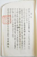 朝鮮全羅南道南平郡状勢一班　A4判ガリ版16丁上端破れ欠有り　農事視察団南平郡歓迎会　明治42年